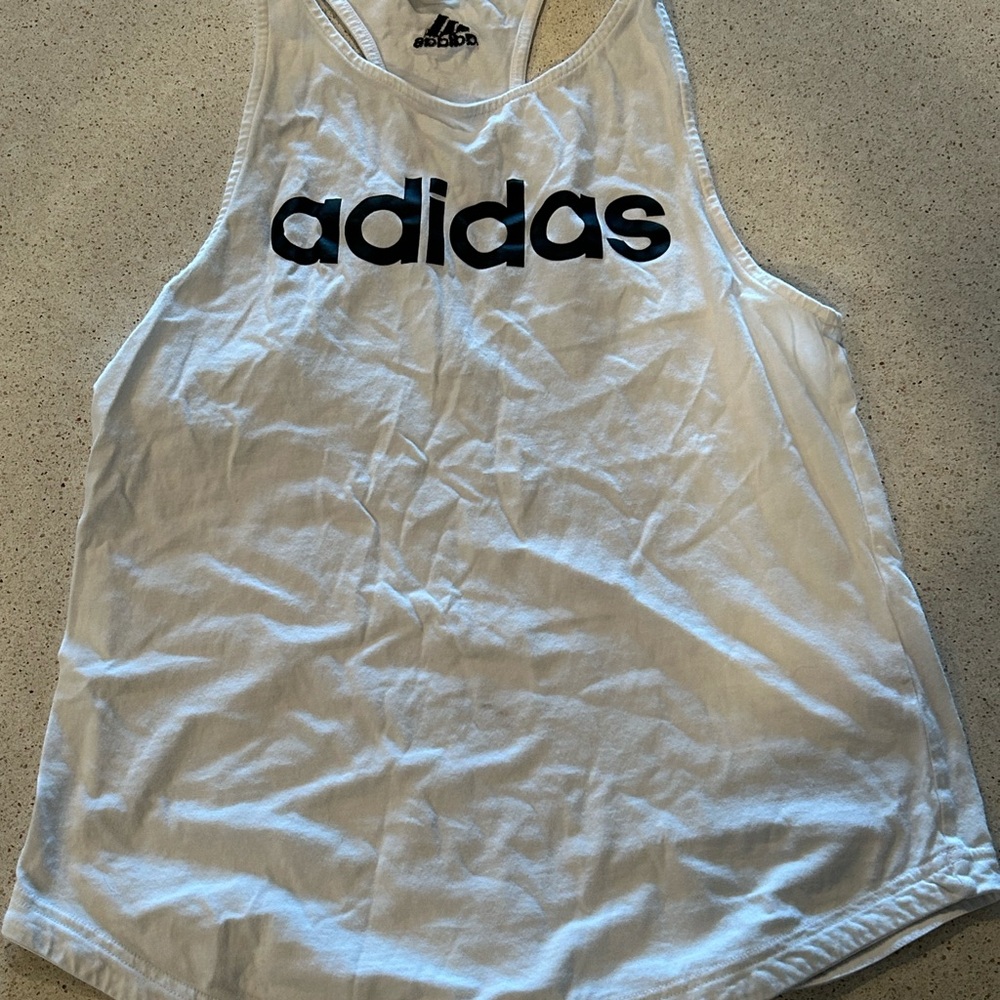 adidas White Muscle Tee